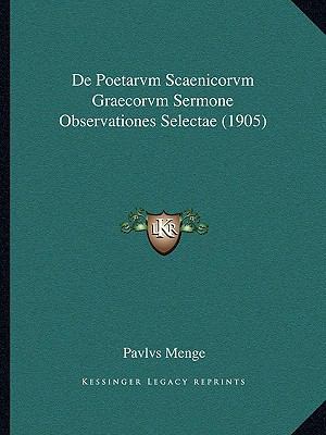 De Poetarvm Scaenicorvm Graecorvm Sermone Obser... [Latin] 1167453956 Book Cover