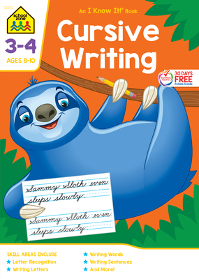 School Zone Cursive Writing Grades 3-4 Workbook 1589473981 Book Cover