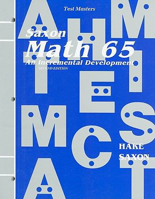 Saxon Math 65 Test Masters: An Incremental Deve... 1565770382 Book Cover
