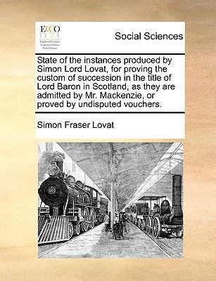 State of the Instances Produced by Simon Lord L... 1170363040 Book Cover