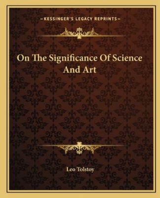 On The Significance Of Science And Art 1162677651 Book Cover