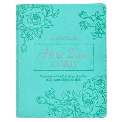 366 Devotions Here I Am, Lord, Teal Faux Leathe... 1432131281 Book Cover