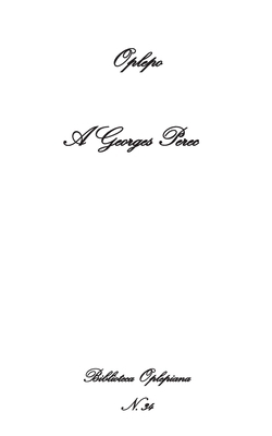 A Georges Perec [Italian] 8893641283 Book Cover