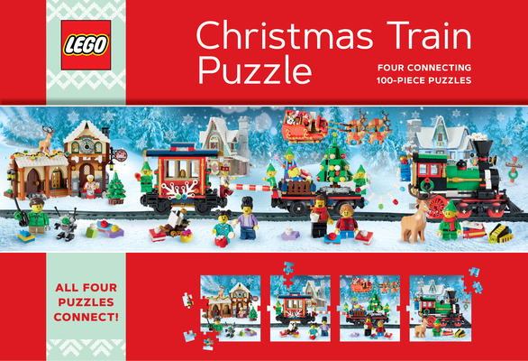 Hardcover Lego Christmas Train Puzzle: Four Connecting 100-Piece Puzzles Book