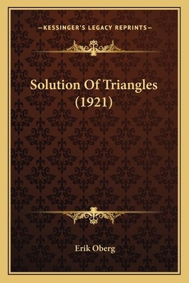 Solution Of Triangles (1921) 1164841106 Book Cover