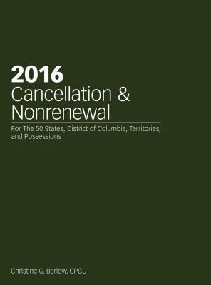 2016 Cancellation & Nonrenewal 1941627781 Book Cover