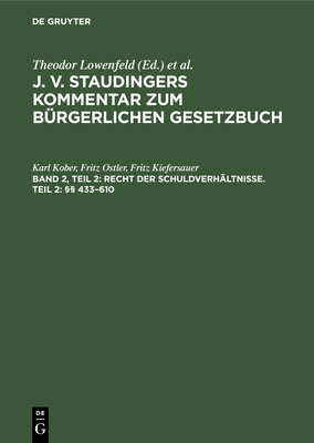 Recht Der Schuldverhältnisse. Teil 2: §§ 433-610 [German] 3112353897 Book Cover