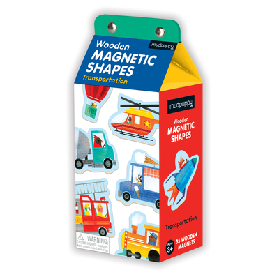 Toy Transportation Wooden Magnetic Shapes Book