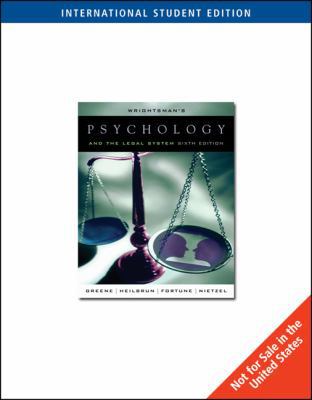 Wrightsman's Psychology and the Legal System (Ise) B0073MH73Q Book Cover
