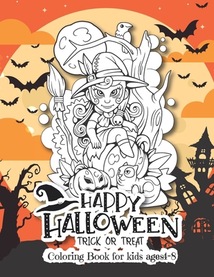 Happy halloween coloring book for kids ages 4-8... B09CV13L7B Book Cover