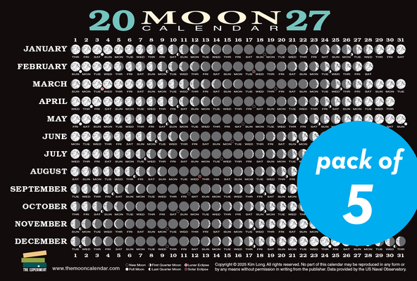 2027 Moon Calendar Card (5 Pack): Lunar Phases,... B0FTTPDQZT Book Cover