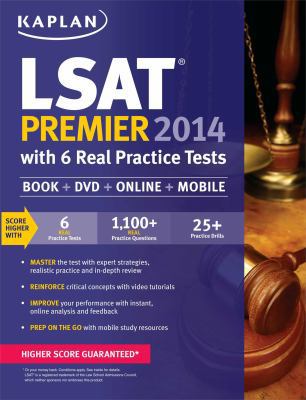 Kaplan LSAT Premier 2014 with 6 Practice Tests:... 1609789180 Book Cover