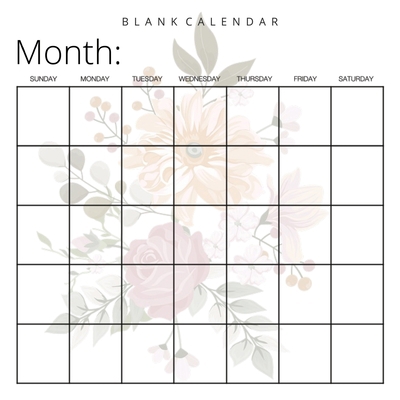 Blank Calendar: Pretty Flowers, Undated Planner... 1636570461 Book Cover