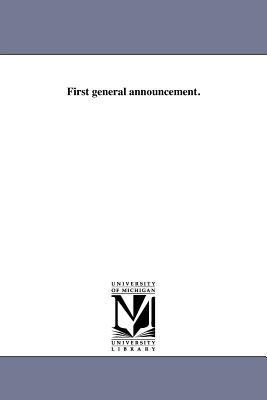 First general announcement. 1418191558 Book Cover