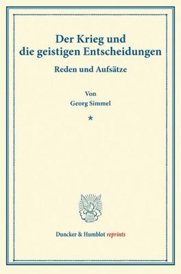 Der Krieg Und Die Geistigen Entscheidungen: Red... [German] 342816993X Book Cover