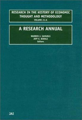 A RESEARCH ANNUALRESEARCH IN THE HISTORY OF ECO... 0762309962 Book Cover