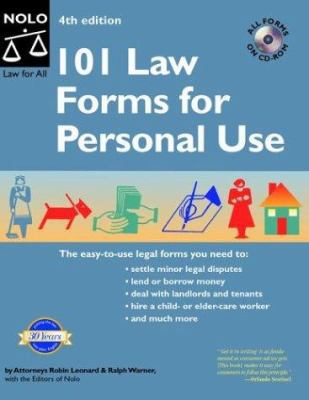 101 Law Forms for Personal Use 0873379977 Book Cover