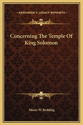 Concerning The Temple Of King Solomon 1169191940 Book Cover