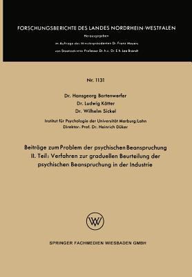 Beiträge Zum Problem Der Psychischen Beanspruch... [German] 3322979016 Book Cover