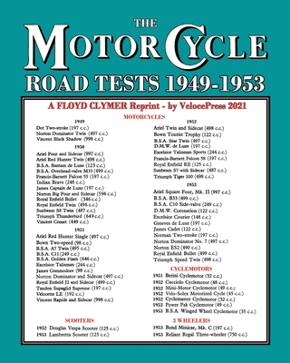 MOTORCYCLE ROAD TESTS 1949-1953 (From the Motor... 1588502376 Book Cover