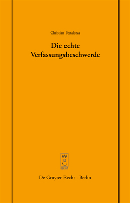 Die Echte Verfassungsbeschwerde: Vortrag, Gehal... [German] 3899493982 Book Cover