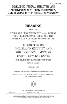 Developing federal employees and supervisors: m... 1983484490 Book Cover