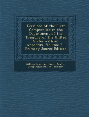 Decisions of the First Comptroller in the Depar... 1287971016 Book Cover