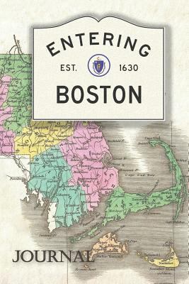 Paperback Boston Journal: Beautiful antique Boston Massachusetts Map themed blank journal. Book