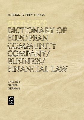 Elsevier's Dictionary of European Community Com... 0444817832 Book Cover