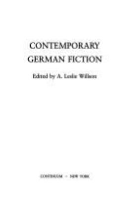 Contemporary German Fiction: Hans Bender, Gerha... 0826407404 Book Cover