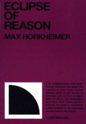 Eclipse of Reason 0826400094 Book Cover