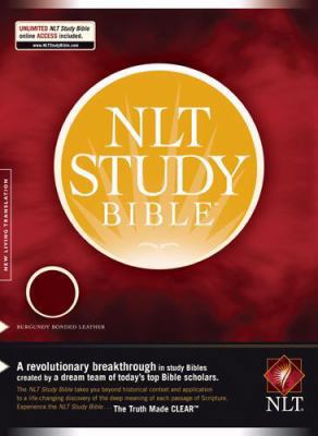 NLT Study Bible (Red Letter, Bonded Leather, Bu... 1414324502 Book Cover
