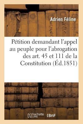 Projet de Pétition Demandant l'Appel Au Peuple:... [French] 2019969955 Book Cover