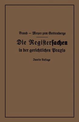 Die Registersachen [German] 3662274329 Book Cover