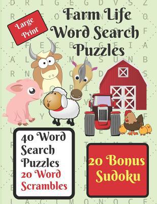 Farm Life Word Search Puzzle Book: Give your br... 1099894581 Book Cover