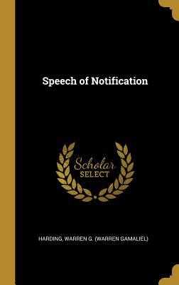 Speech of Notification 0526578971 Book Cover