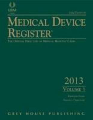 Medical Device Register, 2013 1592378803 Book Cover