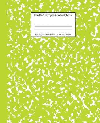 Marbled Composition Notebook: Green Marble Wide... 1989387667 Book Cover