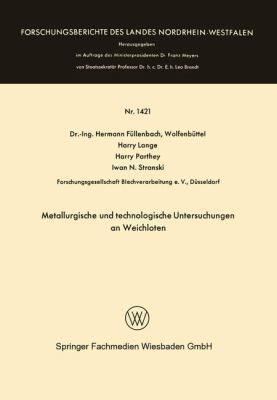 Metallurgische Und Technologische Untersuchunge... [German] 3663063895 Book Cover