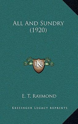 All And Sundry (1920) 1166523993 Book Cover