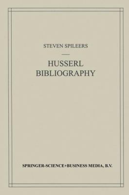 Edmund Husserl Bibliography 0792351819 Book Cover