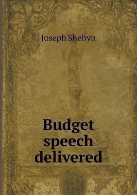 Budget speech delivered 5518839235 Book Cover