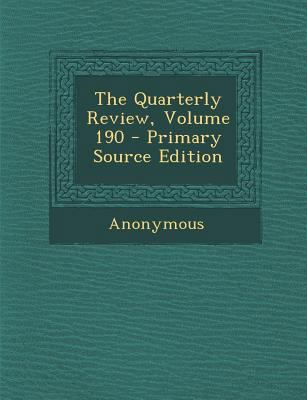 Quarterly Review, Volume 190 1287464327 Book Cover