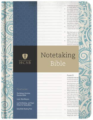 HCSB Notetaking Bible, Blue Floral 1433645556 Book Cover