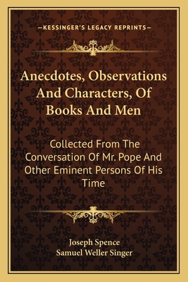 Anecdotes, Observations and Characters, of Book... 1163116300 Book Cover