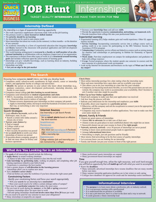 Job Hunt: Internships: A Quickstudy Laminated R... 1423223829 Book Cover