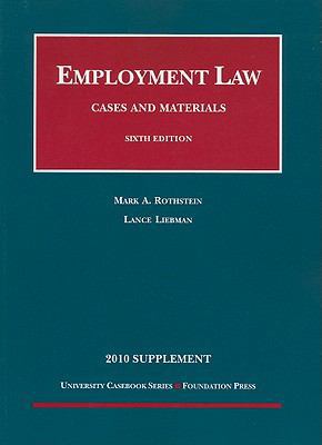 Employment Law Supplement: Cases and Materials 1599418193 Book Cover