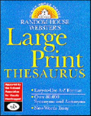 Random House Webster's Large Print Thesaurus [Large Print] 0375702113 Book Cover