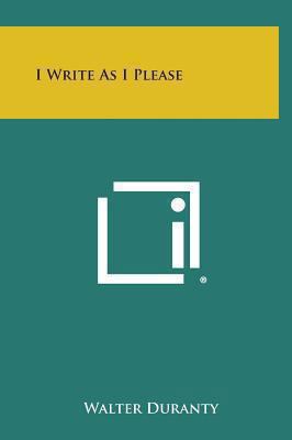 I Write as I Please 1258876434 Book Cover