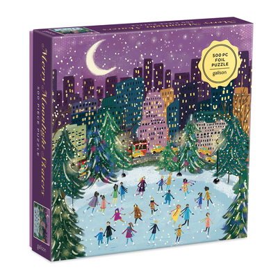 Merry Moonlight Skaters 500 Piece Foil Puzzle 0735366721 Book Cover